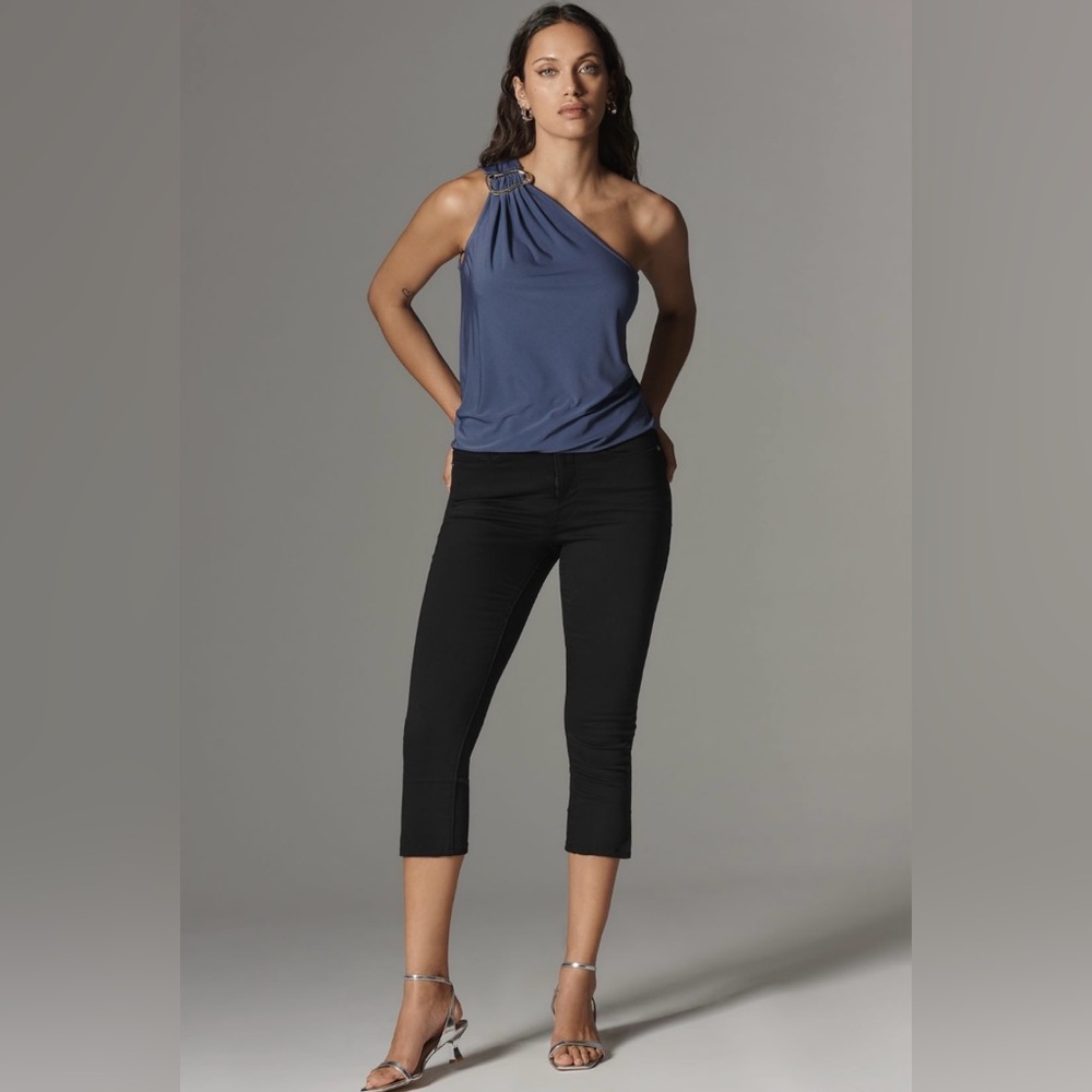 Dolan Left Coast One-Shoulder Buckle Top In: Blue